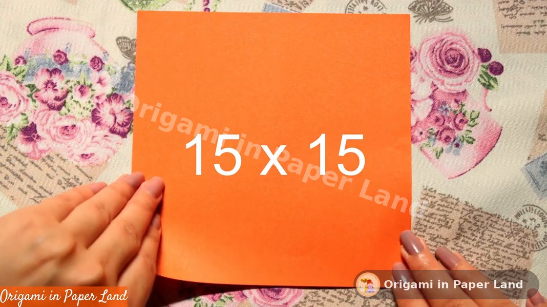 Origami pumpkin, step 1